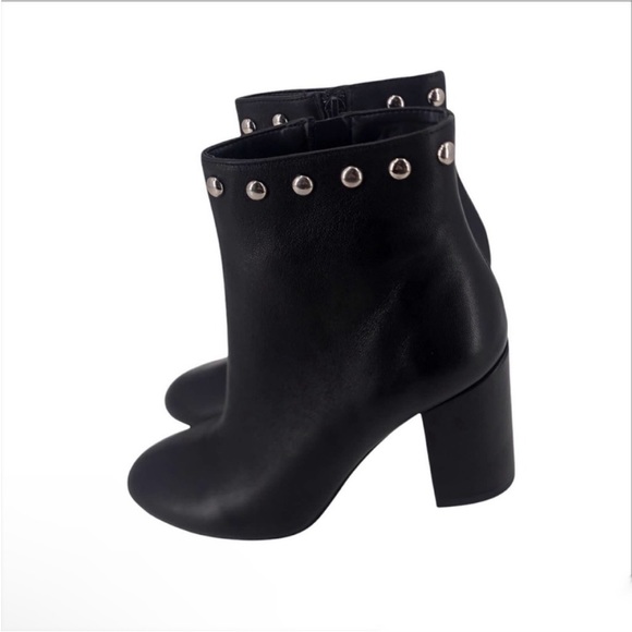Bianca Di Ankle Bootie Studded Studs Black Leather Womens EU 38 NIB $175 - Picture 2 of 10